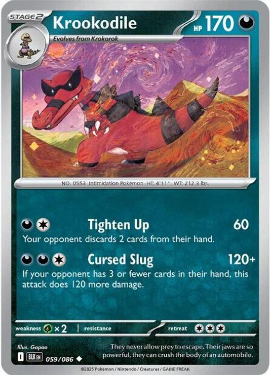 Krookodile - 059/086 - - BLACK BOLT - Pokemon - Uncommon | AA47-105