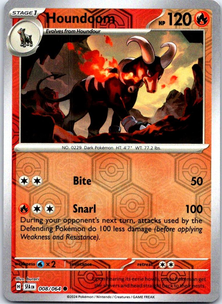 Houndoom - 008/064 - Reverse Holo - SHROUDED FABLE - Pokemon - Common | AB42-18