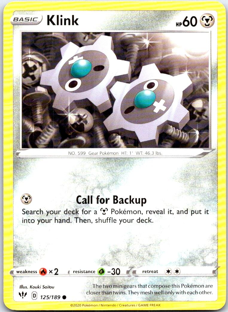 Klink - 125/189 - - DARKNESS ABLAZE - Pokemon - Common | AB71-16