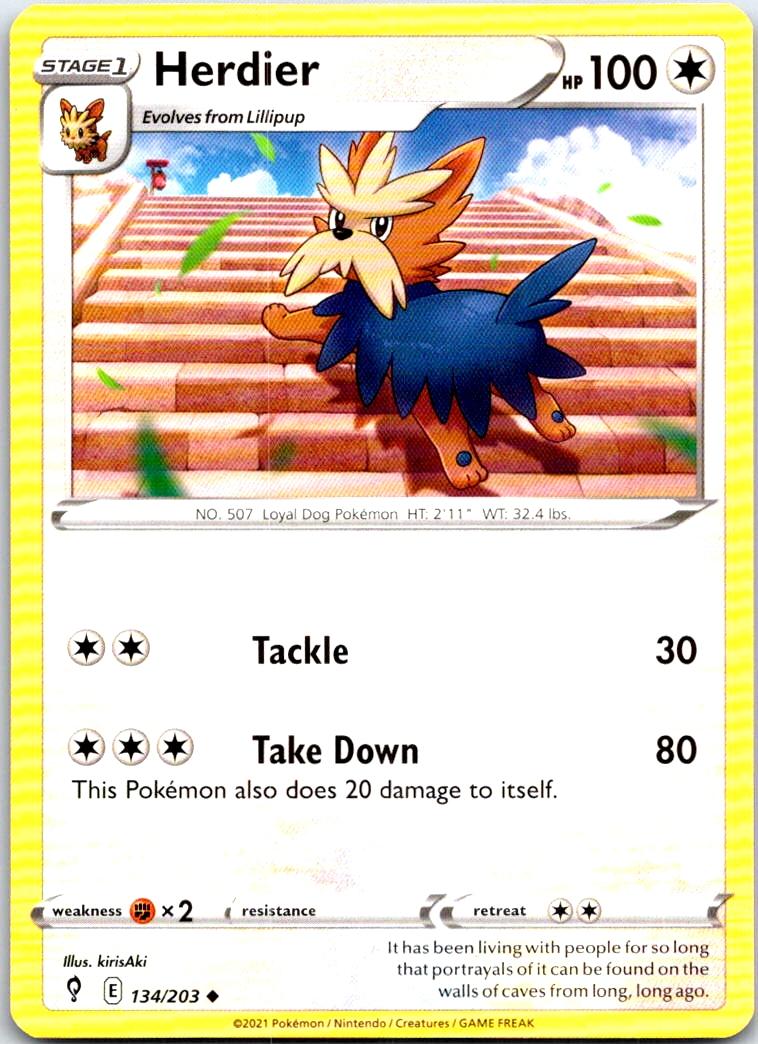 Herdier - 134/203 - - EVOLVING SKIES - Pokemon - Uncommon | AB36-43