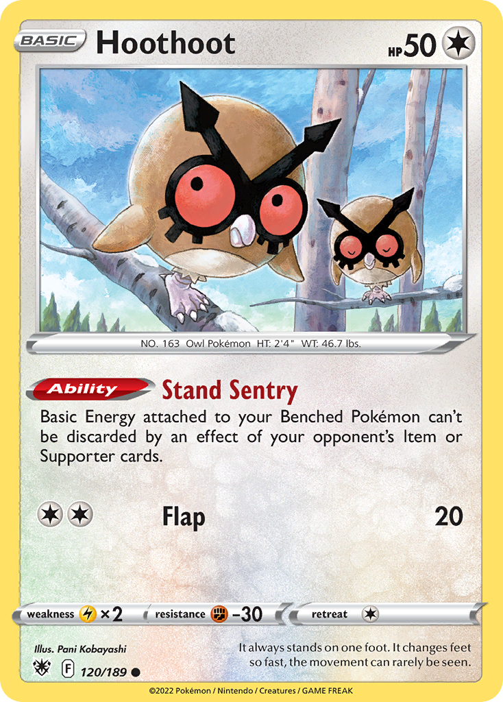 Hoothoot - 120/189 - - ASTRAL RADIANCE - Pokemon - Common | AA89-30