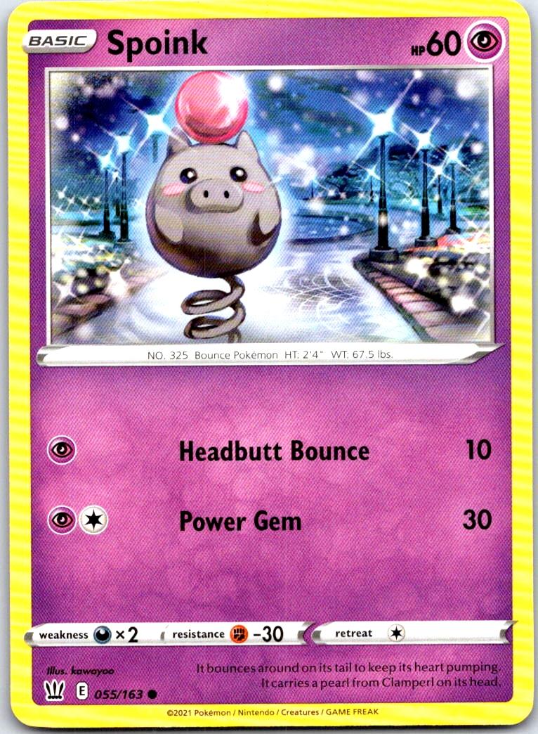 Spoink - 055/163 - - BATTLE STYLES - Pokemon - Common | AB96-5