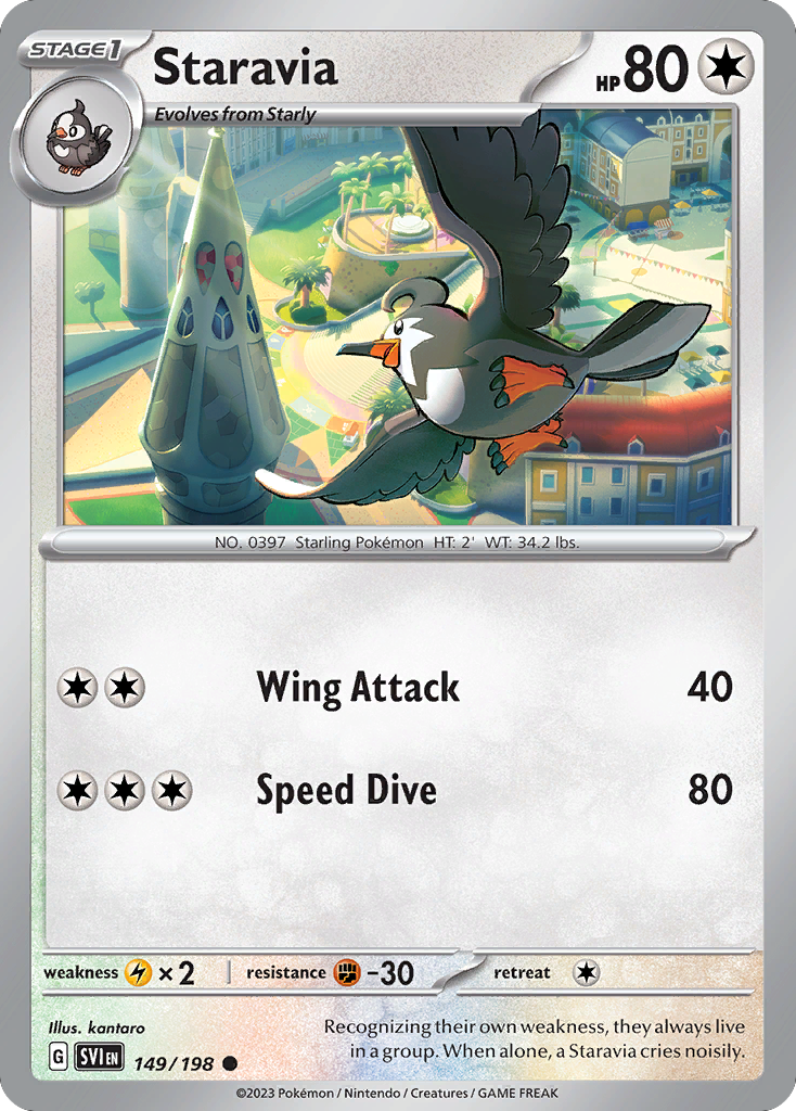 Staravia - 149/198 - Reverse Holo - SCARLET & VIOLET - Pokemon - | AA49-67