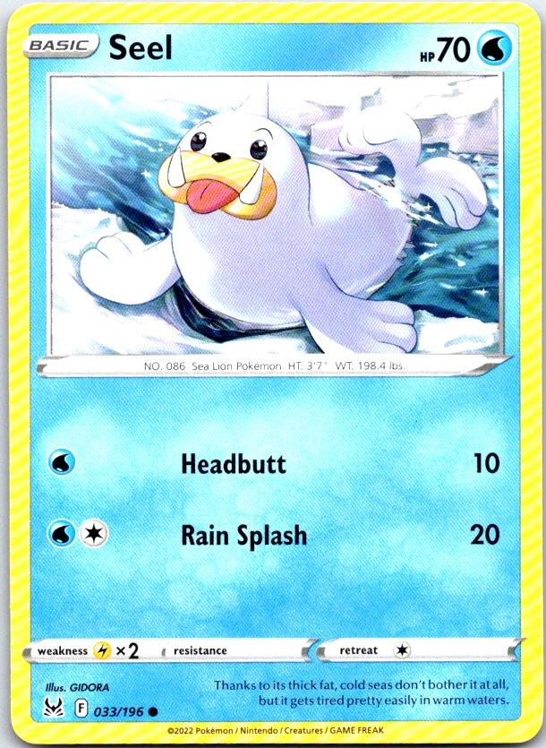 Seel - 033/196 - - LOST ORIGIN - Pokemon - Common | AC09-28