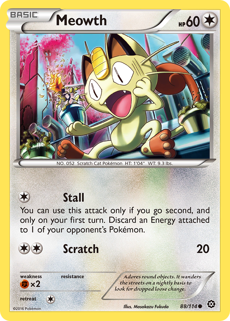 Meowth - 88/114 - - STEAM SIEGE - Pokemon - Common | AA113-23