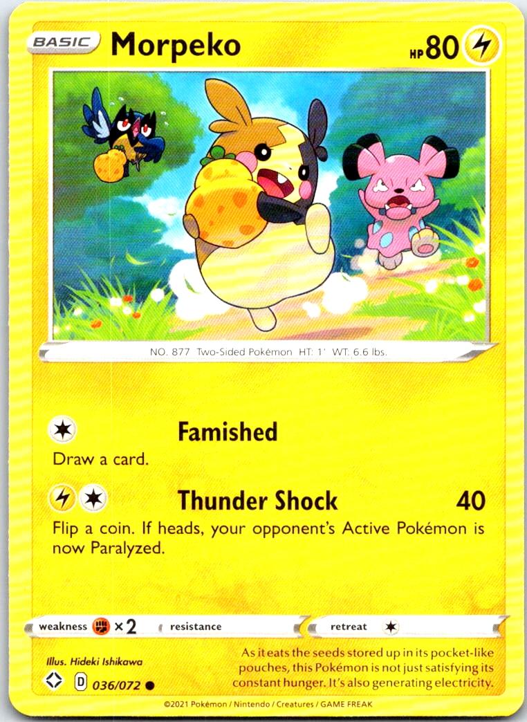 Morpeko - 036/072 - - SHINING FATES - Pokemon - Common | AB95-23
