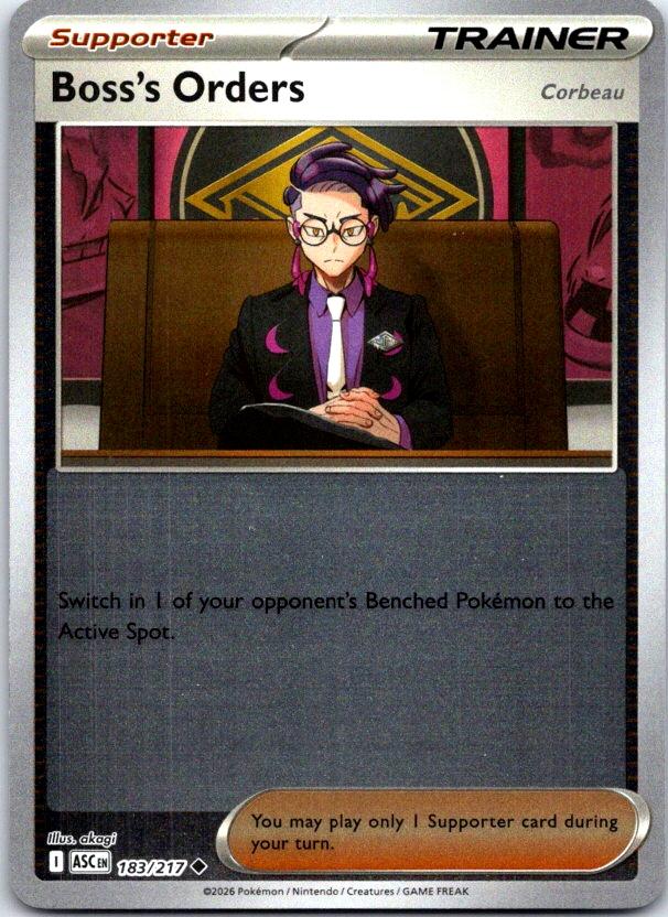 Boss's Orders [Corbeau] - 183/217 - Reverse Holo - ASCENDED HEROES - Pokemon - | AC21-22