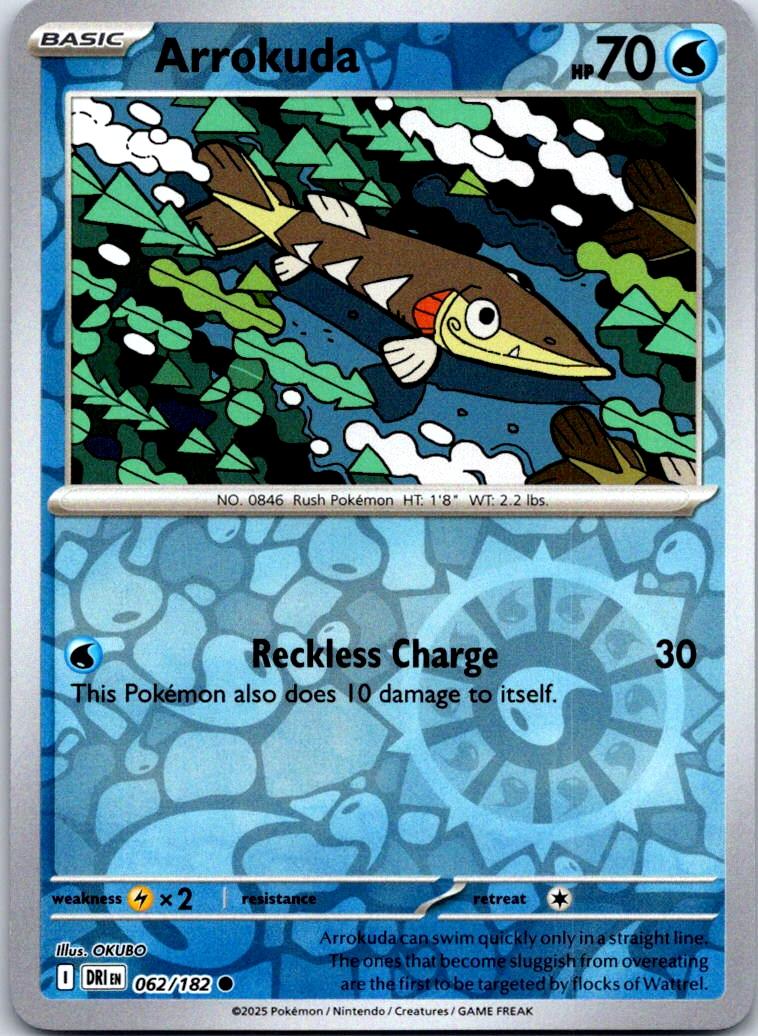 Arrokuda - 062/182 - Reverse Holo - DESTINED RIVALS - Pokemon - Common | AB01-49