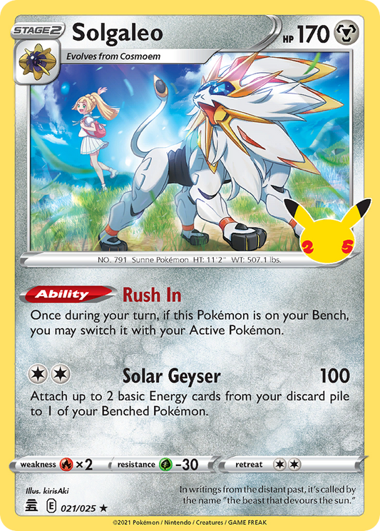 Solgaleo0.59 - 021/025 - Holo - CELEBRATIONS - Pokemon - Rare | AA06-42