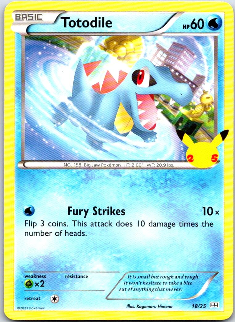 Totodile - 018/025 - - MCDONALD'S 25TH ANNIVERSARY PROMOS - Pokemon - | AB12-19
