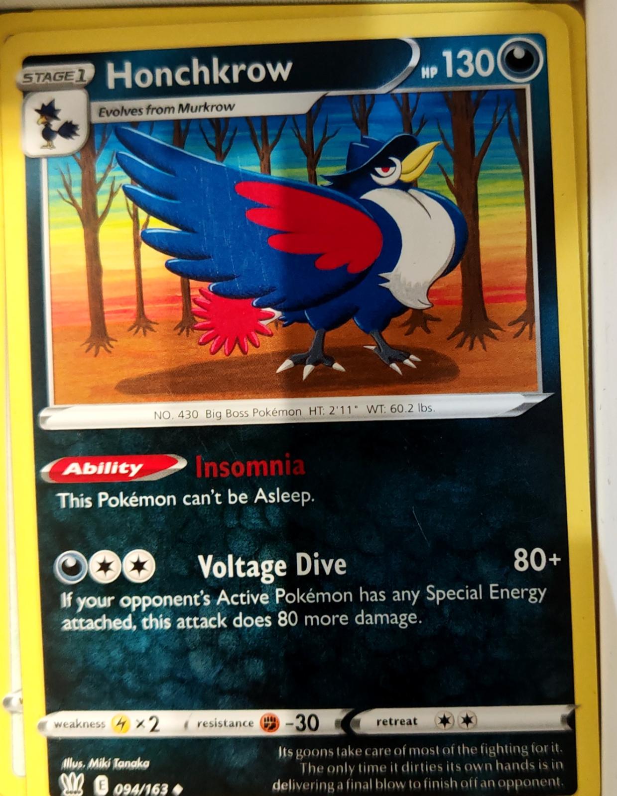 Honchkrow - 094/163 - - BATTLE STYLES - Pokemon - Uncommon | AA66-10