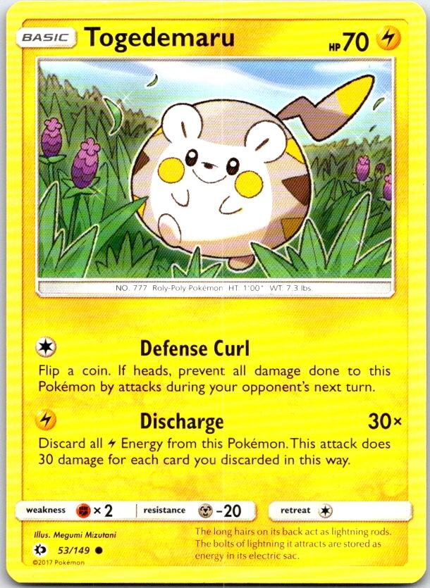 Togedemaru - 53/149 - - SM BASE SET - Pokemon - Common | AC16-18