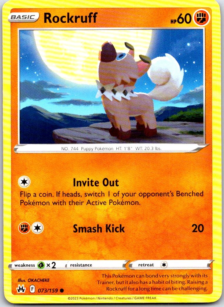 Rockruff - 073/159 - - CROWN ZENITH - Pokemon - Common | AA104-46