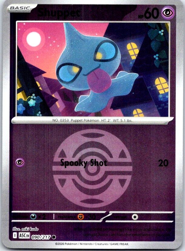 Shuppet (Dusk Ball) - 090/217 - Reverse Holo - ASCENDED HEROES - Pokemon - | AC27-28