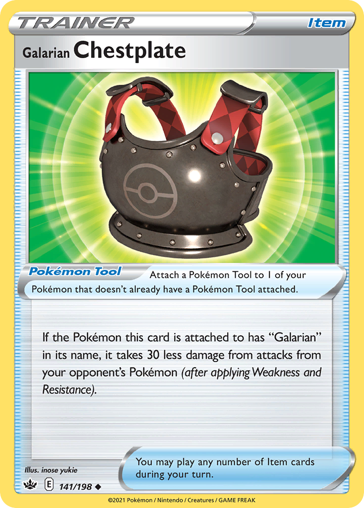 Galarian Chestplate - 141/198 - - CHILLING REIGN - Pokemon - Uncommon | AA70-40