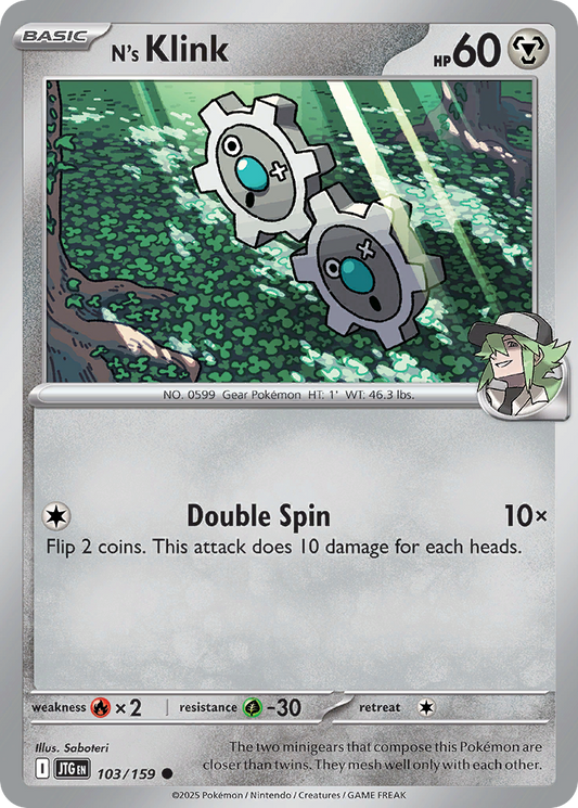 N's Klink - 103/159 - - JOURNEY TOGETHER - Pokemon - Common | AA50-28