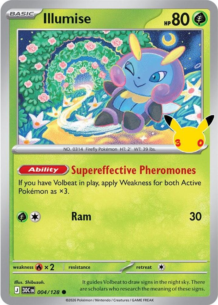Illumise - 004/128 - Holo - ME: 30TH CELEBRATION - Pokemon - Common | AA97-35