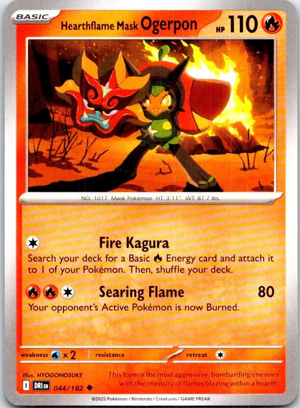 Hearthflame Mask Ogerpon - 044/182 - - DESTINED RIVALS - Pokemon - | AC06-39