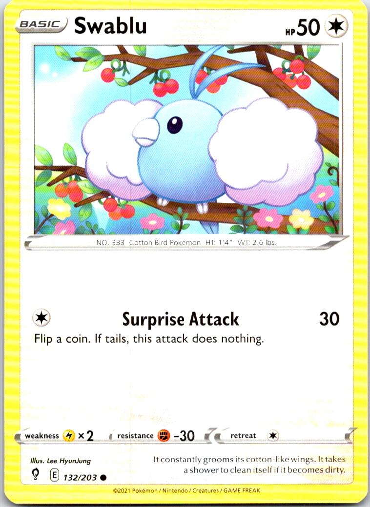 Swablu - 132/203 - - EVOLVING SKIES - Pokemon - Common | AB35-30