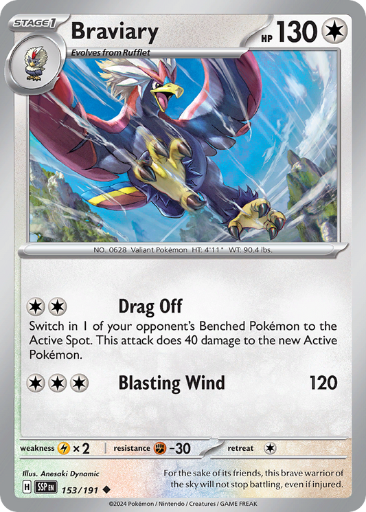Braviary - 153/191 - - SURGING SPARKS - Pokemon - Uncommon | AA48-10