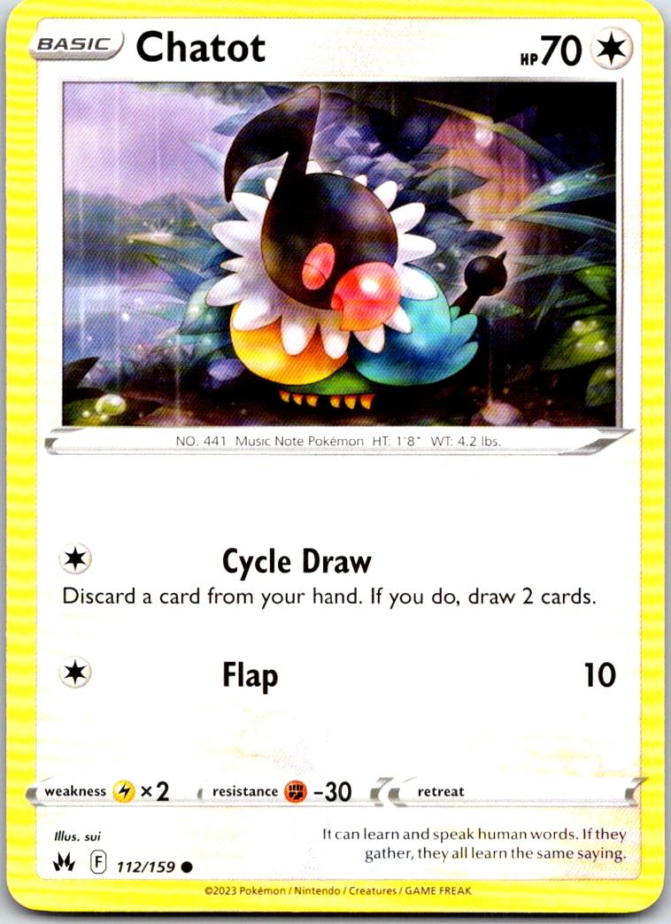 Chatot - 112/159 - - CROWN ZENITH - Pokemon - Common | AA105-34