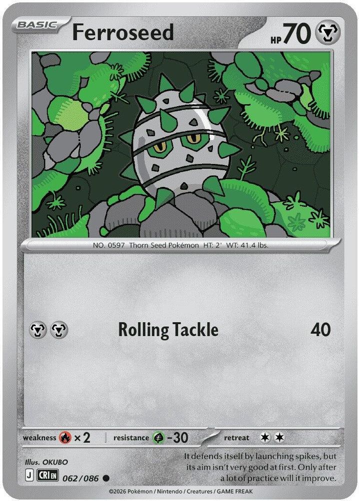 Ferroseed - 062/086 - - CHAOS RISING - Pokemon - Common | AA21-85