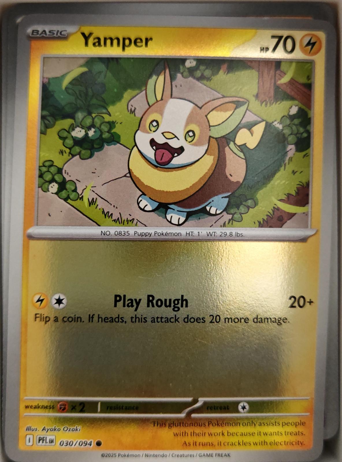 Yamper - 030/094 - Reverse Holo - PHANTASMAL FLAMES - Pokemon - Common | AA04-49