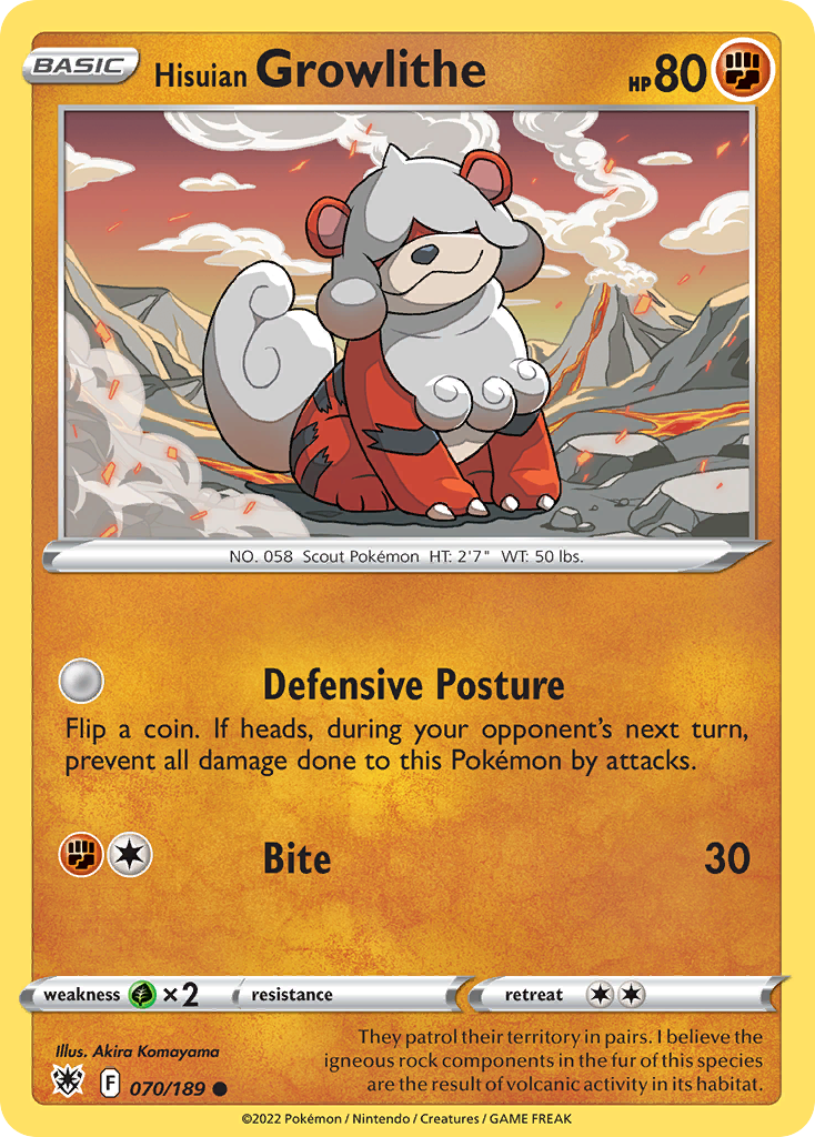 Hisuian Growlithe - 070/189 - - ASTRAL RADIANCE - Pokemon - Common | AA23-51