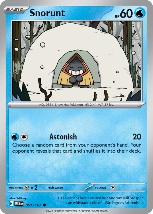 Snorunt - 051/167 - - TWILIGHT MASQUERADE - Pokemon - Common | AA87-39