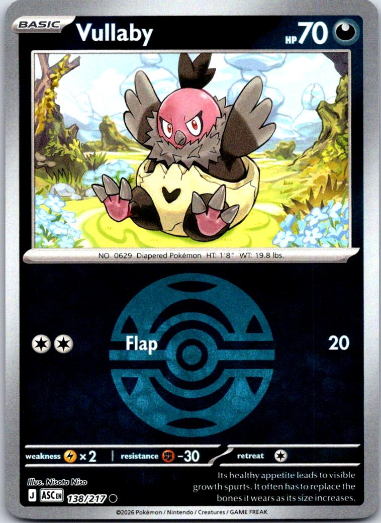 Vullaby (Dusk Ball) - 138/217 - Reverse Holo - ASCENDED HEROES - Pokemon - | AB02-31