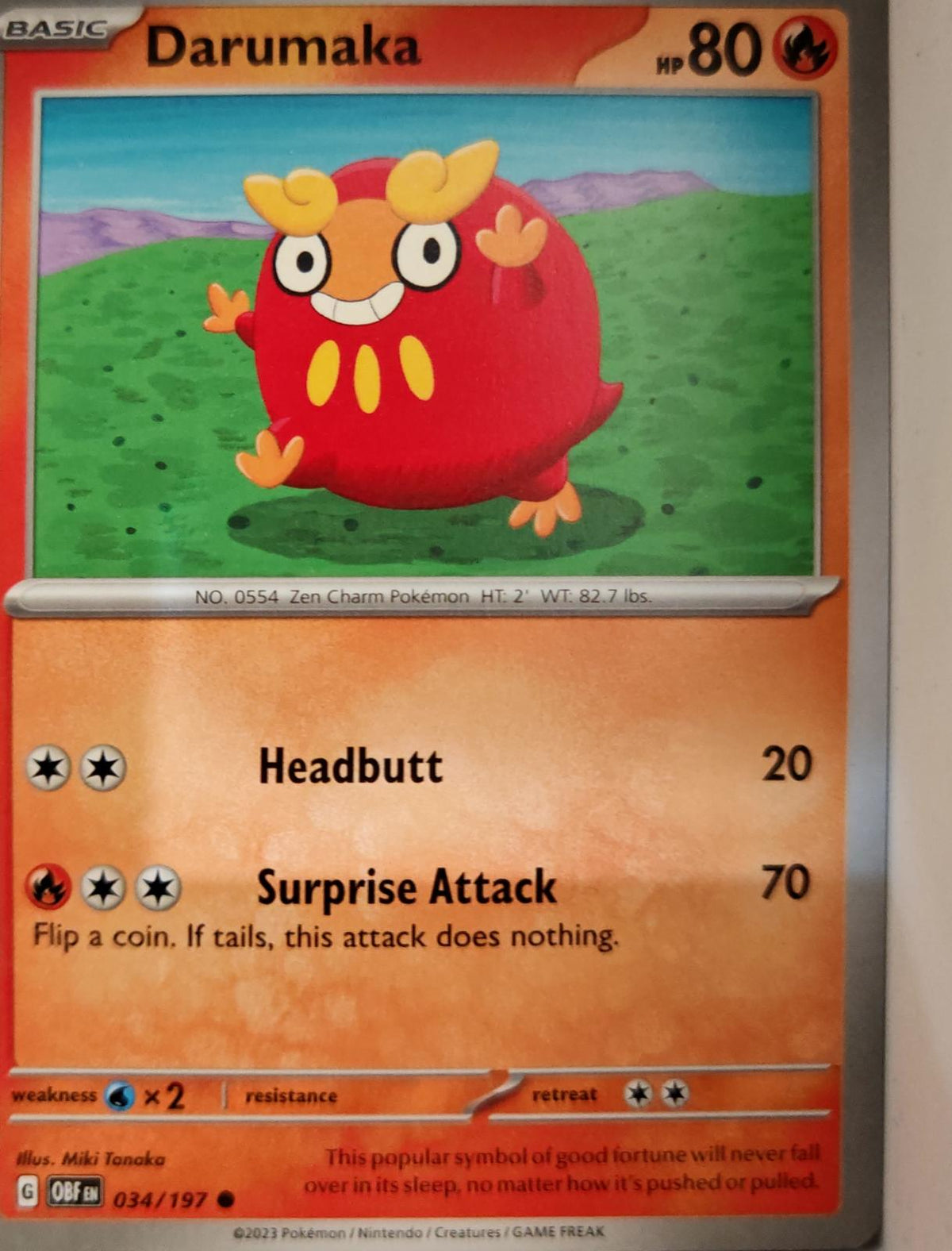 Darumaka - 034/197 - - OBSIDIAN FLAMES - Pokemon - Common | AA05-74