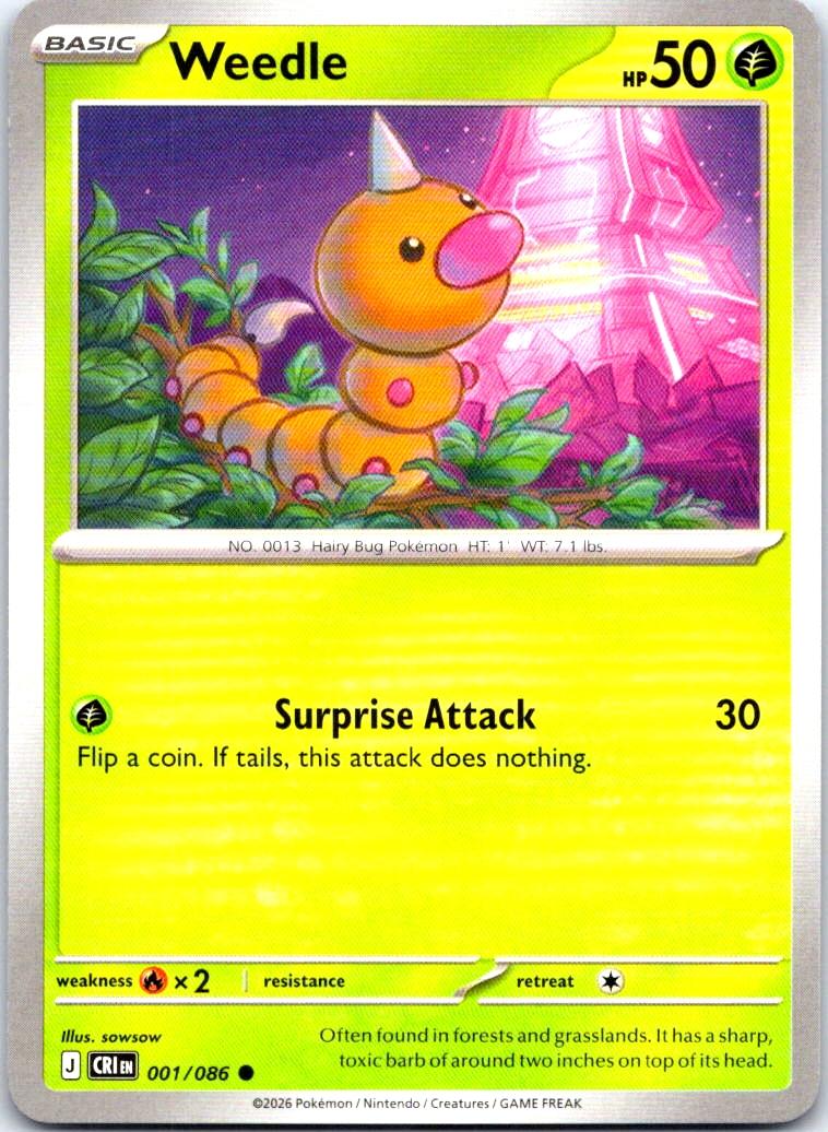 Weedle - 001/086 - - CHAOS RISING - Pokemon - Common | AB19-48