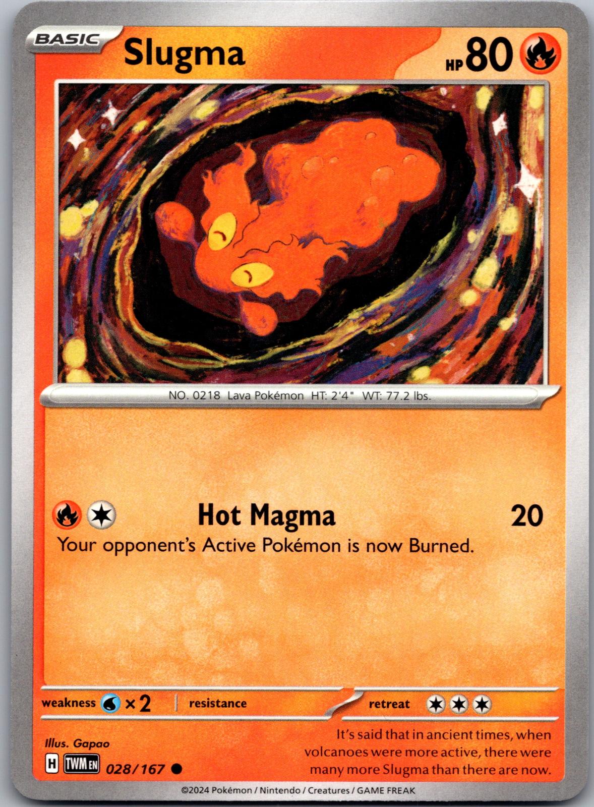 Slugma - 028/167 - - TWILIGHT MASQUERADE - Pokemon - Common | AA88-31