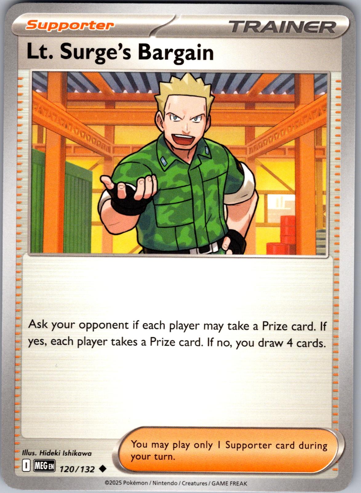 Lt. Surge's Bargain - 120/132 - - MEGA EVOLUTION - Pokemon - Uncommon | AA77-6