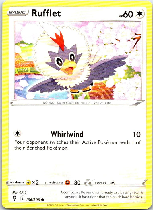 Rufflet - 136/203 - - EVOLVING SKIES - Pokemon - Common | AB37-48
