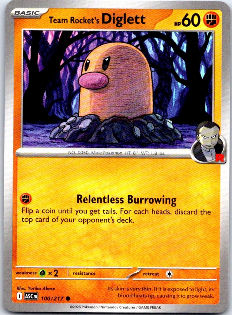 Team Rocket's Diglett - 100/217 - - ASCENDED HEROES - Pokemon - Common | AB26-15