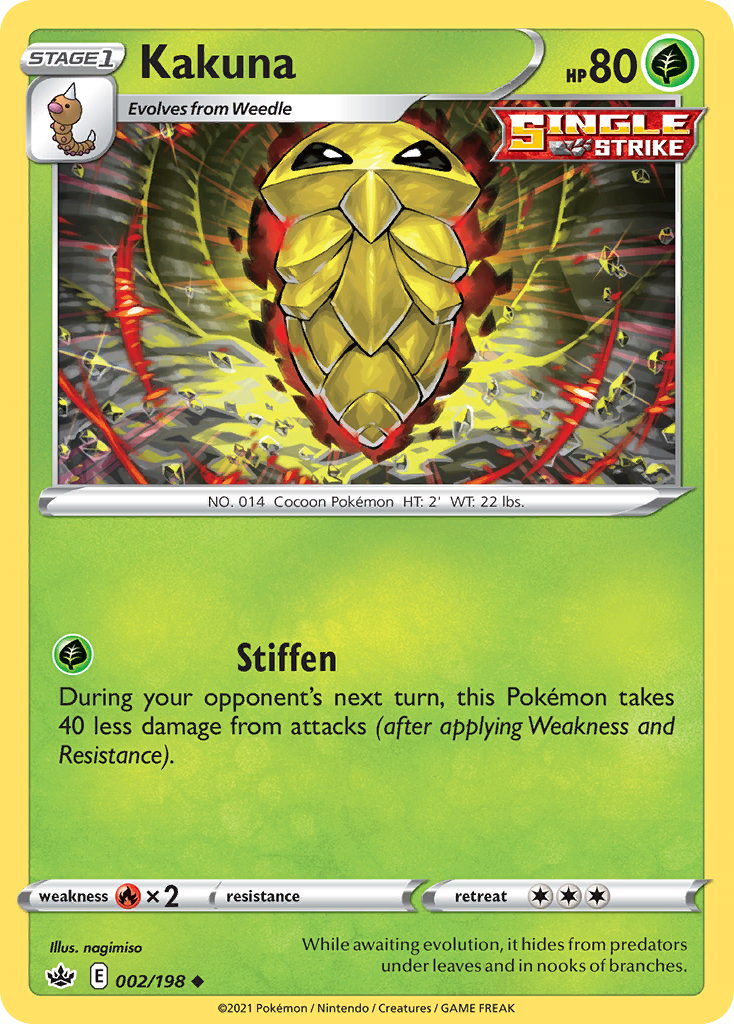 Kakuna - 002/198 - Reverse Holo - CHILLING REIGN - Pokemon - Uncommon | AA56-11