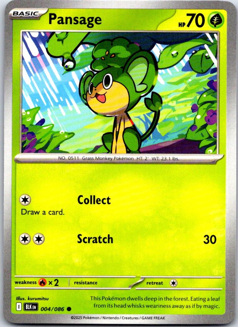 Pansage - 004/086 - - BLACK BOLT - Pokemon - Common | AA108-36