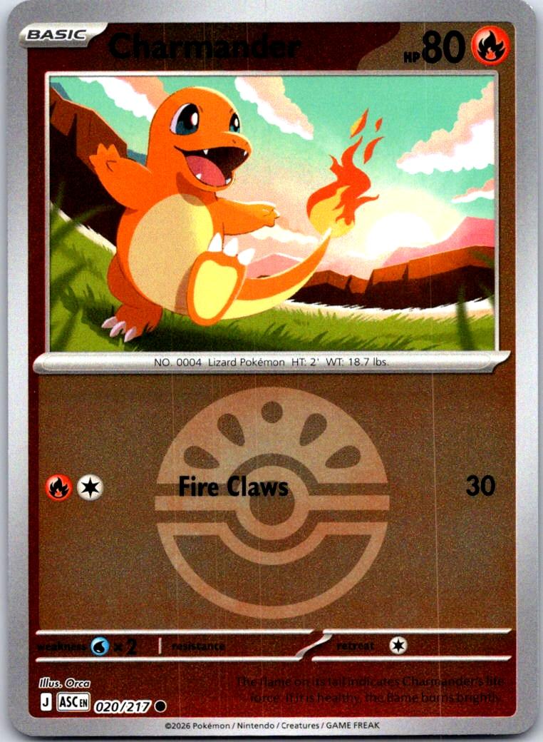 Charmander (Friend Ball) - 020/217 - Reverse Holo - ASCENDED HEROES - Pokemon - | AA132-11