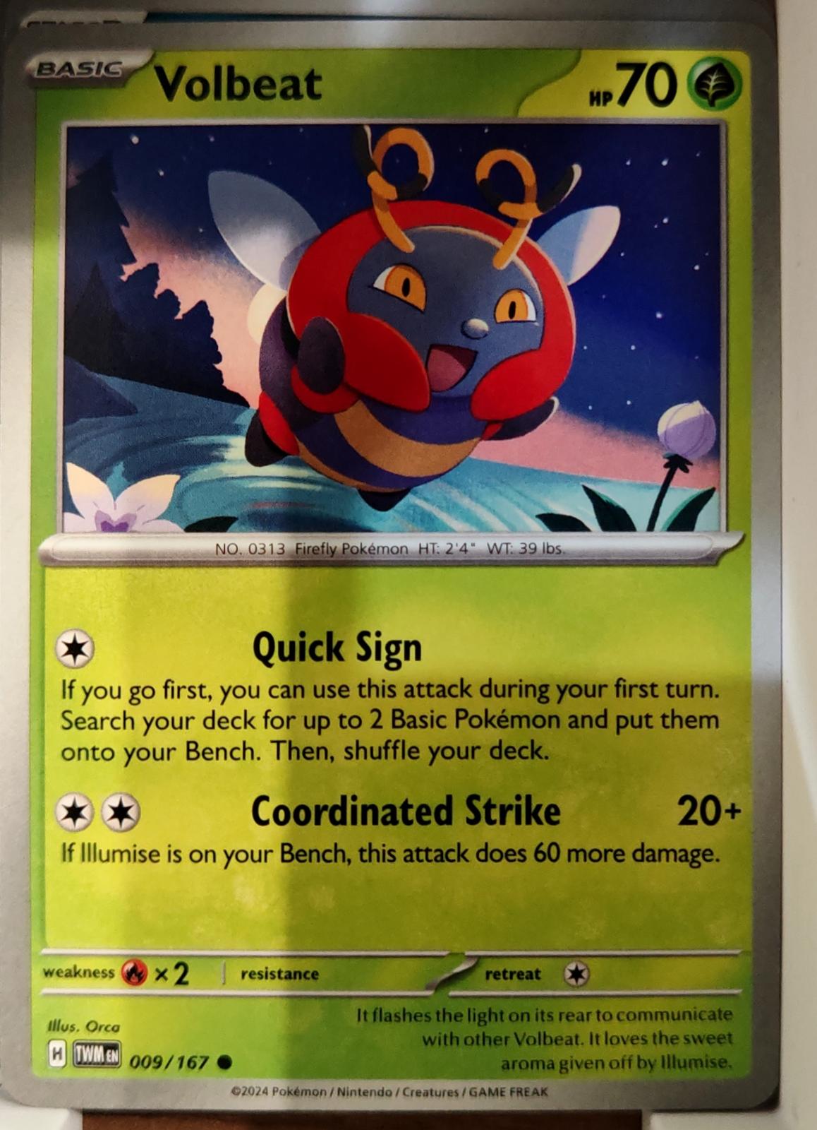 Volbeat - 009/167 - - TWILIGHT MASQUERADE - Pokemon - Common | AA76-14