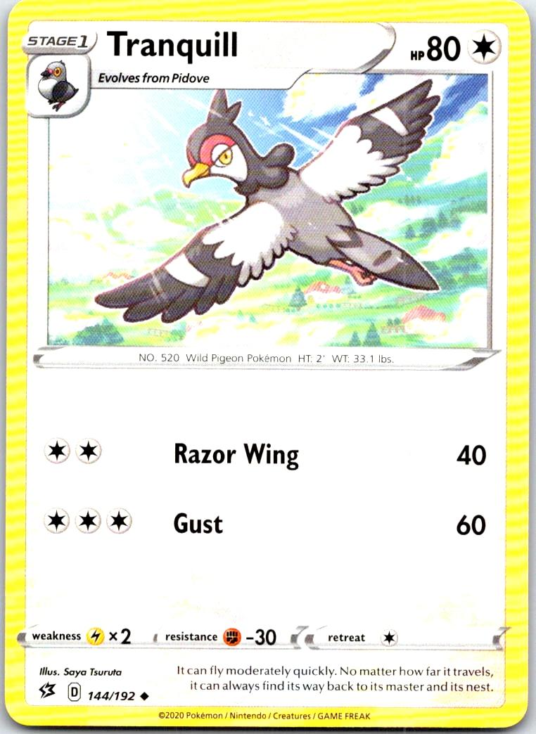 Tranquill - 144/192 - - REBEL CLASH - Pokemon - Uncommon | AB83-19
