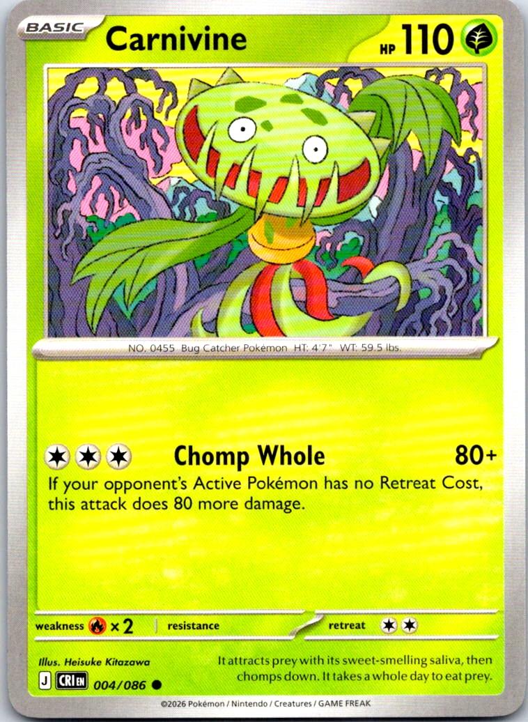 Carnivine - 004/086 - - CHAOS RISING - Pokemon - Common | AB09-19