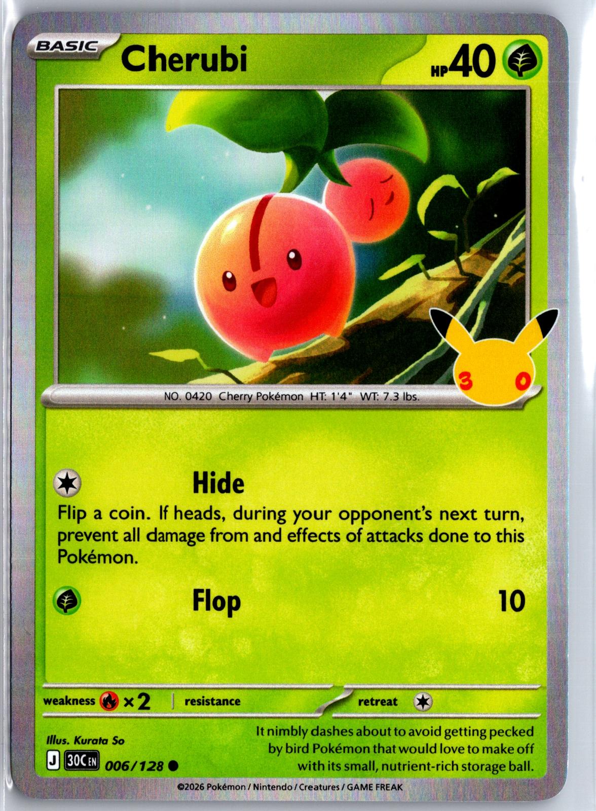 Cherubi - 006/128 - Holo - ME: 30TH CELEBRATION - Pokemon - Common | AA97-6