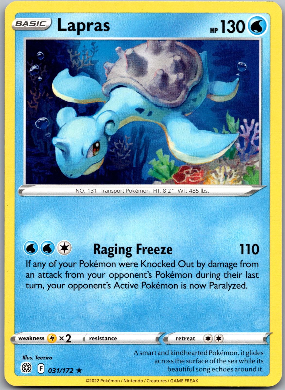 Lapras - 031/172 - - BRILLIANT STARS - Pokemon - Rare | AA89-47