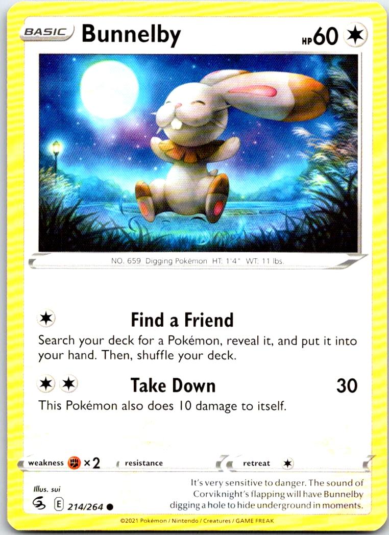 Bunnelby - 214/264 - - FUSION STRIKE - Pokemon - Common | AB39-12