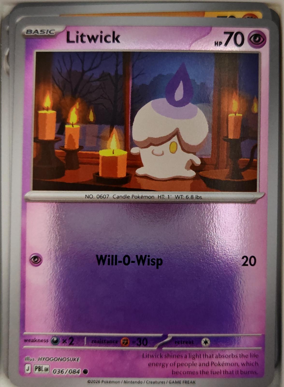 Litwick - 036/084 - Reverse Holo - PITCH BLACK - Pokemon - Common | AA26-9