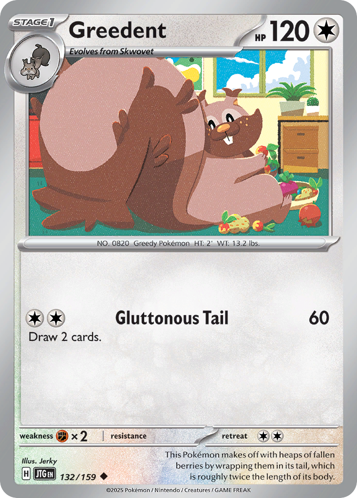 Greedent - 132/159 - - JOURNEY TOGETHER - Pokemon - Uncommon | AA07-81