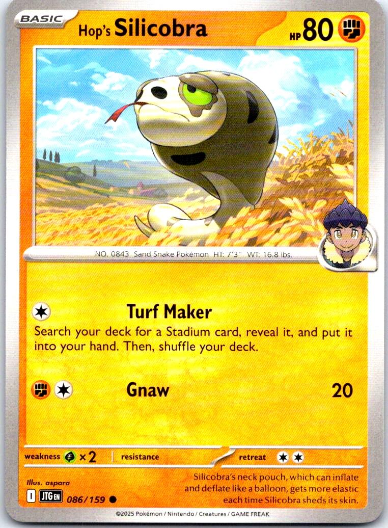 Hop's Silicobra - 086/159 - - JOURNEY TOGETHER - Pokemon - Common | AB20-41