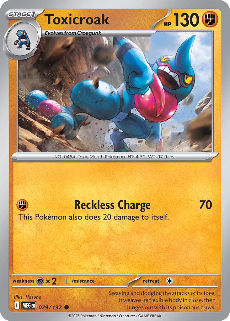 Toxicroak - 079/132 - - MEGA EVOLUTION - Pokemon - Common | AA55-47