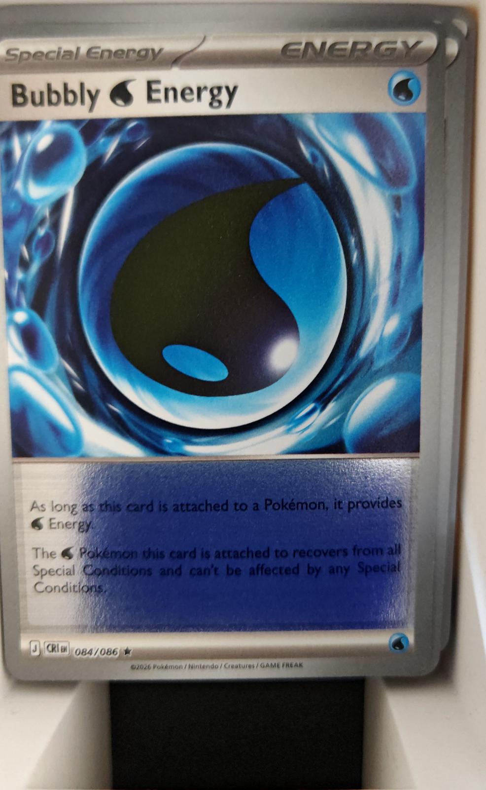 Bubbly W Energy - 084/086 - Reverse Holo - CHAOS RISING - Pokemon - | AA25-68